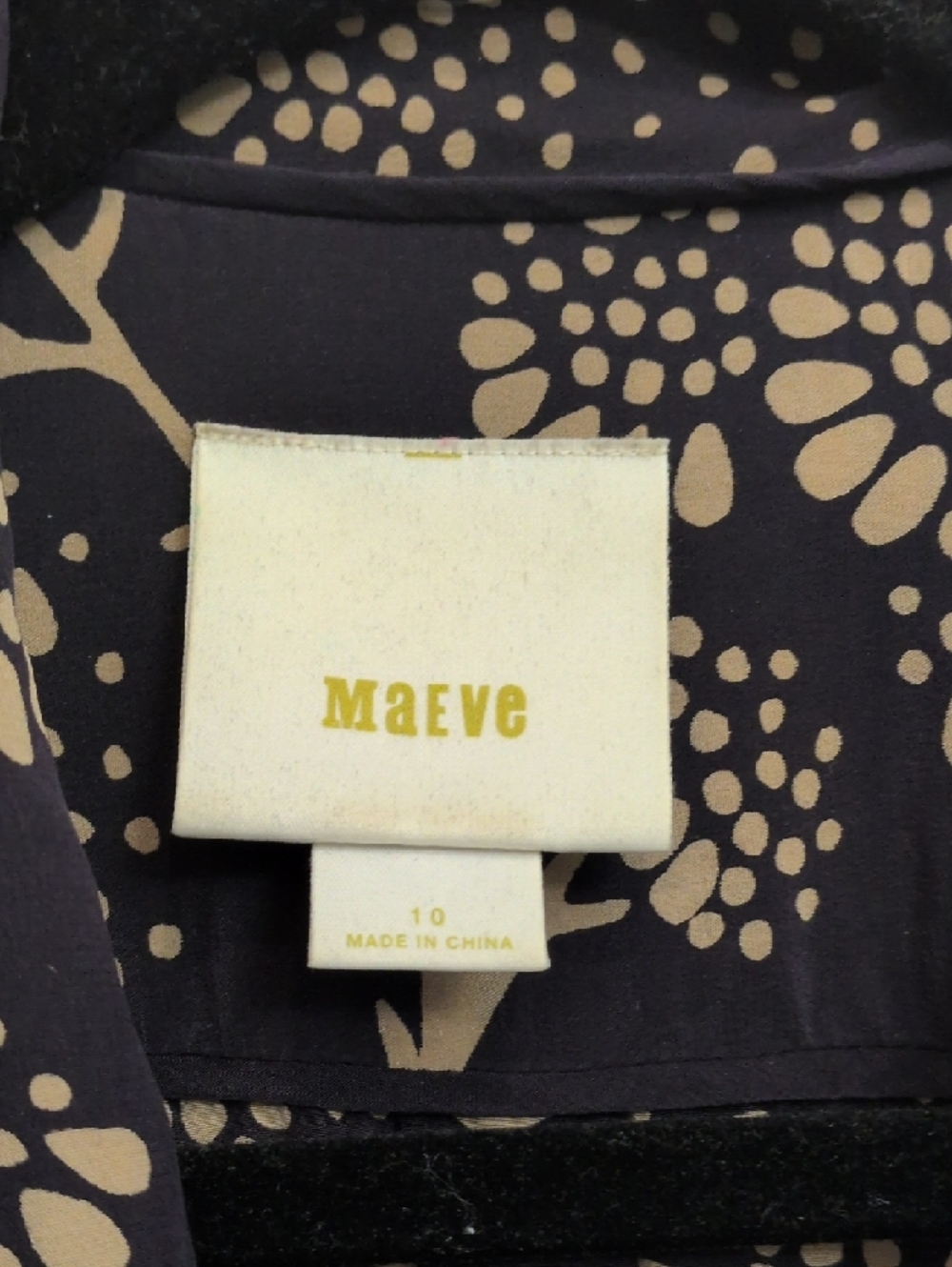 Maeve Silk Navy Gingko Print Wrap Dress - Picture 3 of 12